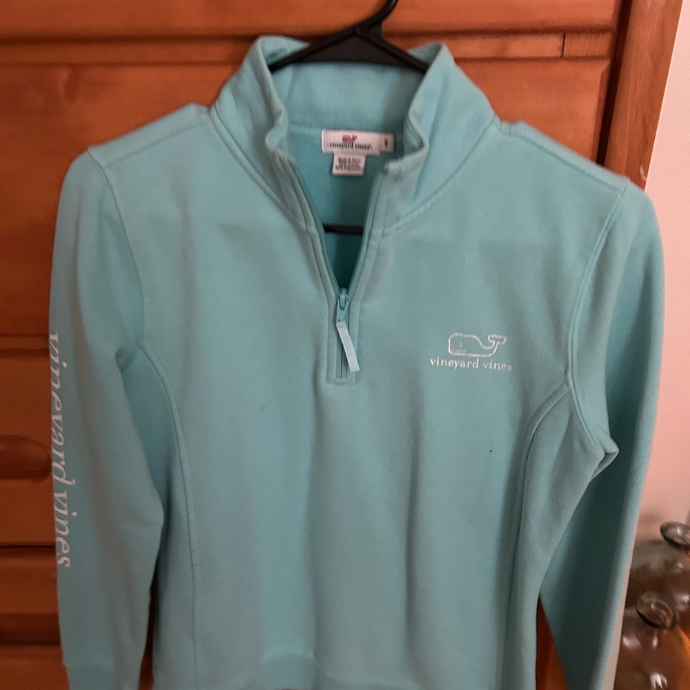 Vineyard Vines Aqua Quarter-Zip Sweatshirt